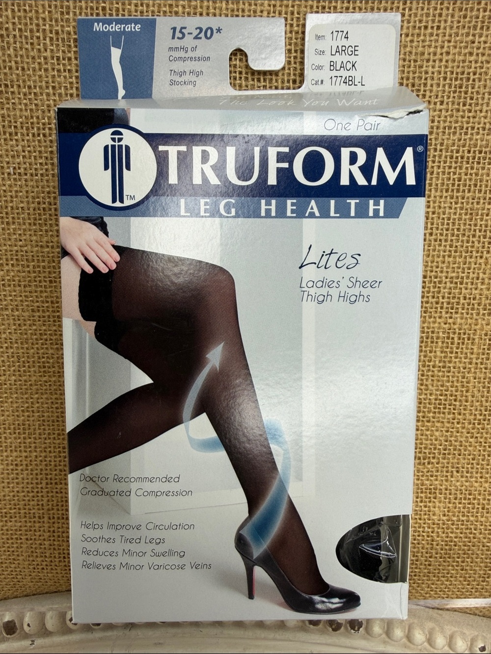 Truform Lites Ladies' Sheer Thigh Highs - Black